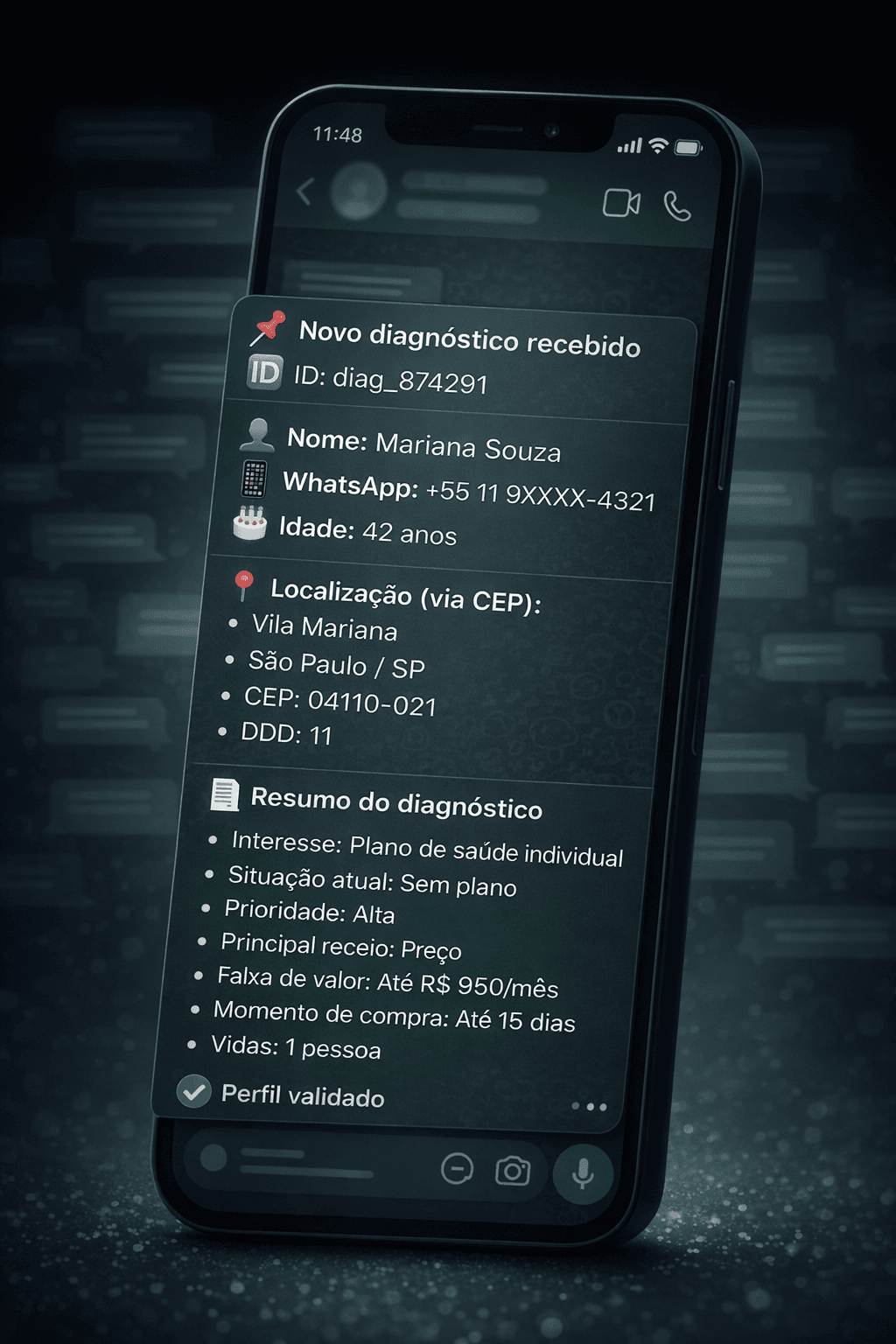 Notificação de lead qualificado no WhatsApp